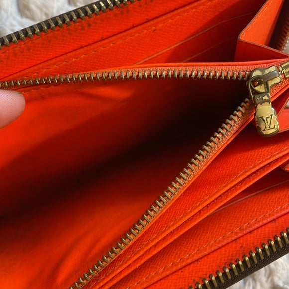 Louis Vuitton Limited Edition Stephen Spouse Orange Graffiti Zippy Wallet
