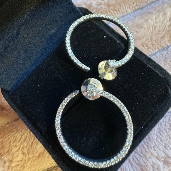 14K 1.05 Carat Diamond Hoop Earrings